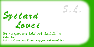 szilard lovei business card